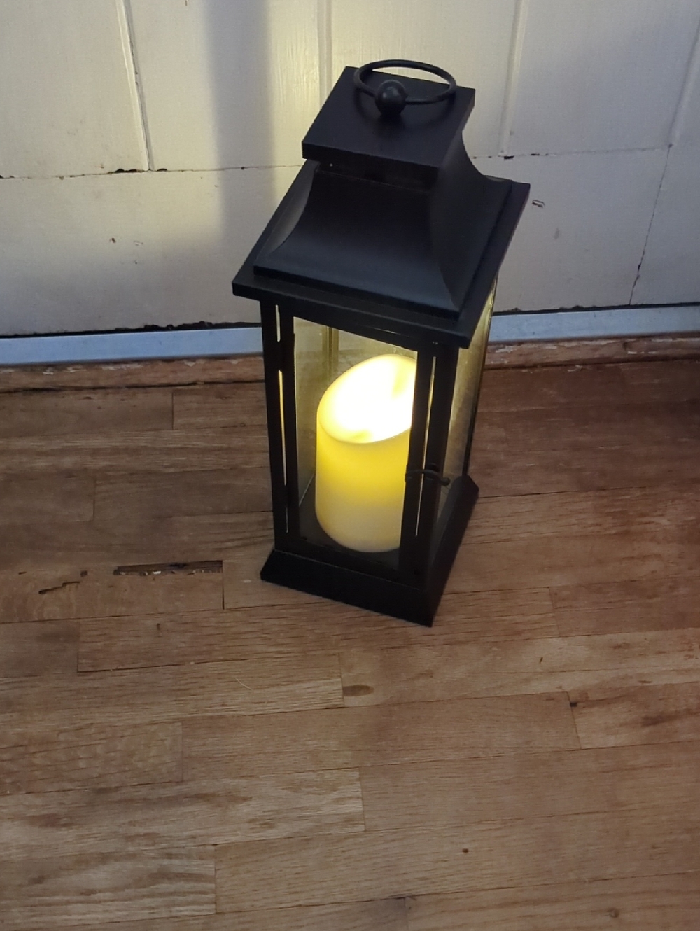 Luminara Black Metal Candle Lantern LED Candle